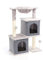 Fudajo Arbre à Chat Gris Sisal 81cm Poste de grattage avec 2 Niches Arbre à 2 Maisonnettes félines