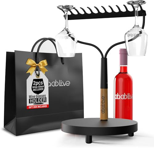 Portabicchieri da vino da banco da fattoria decorazione per il vino - Decorazione rustica per la casa - Decorazione per la cucina - Regali per la casa - Set di regali per vino - Bicchiere da vino -