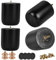 Btowin 4 Inch / 10cm Solid Wood Furniture Legs, 4Pcs Modern Round Wooden Bun Feet with Threaded M8 Hanger Bolts & Mounting Plate & Screws for Sofa Couch Cabinet Bed