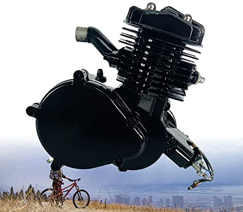 80CC 2 Hub Motor, 2-Takt Motor Mini Motor Fahrrad Motorisierte Benzin Hilfsmotor Pocket-Bike Motor Luftgekühlter Motor 1 Zylinder Motor für Elektrofahrräder Mini Dirt Bike ATV Roller 2,94KW (Schwarz)