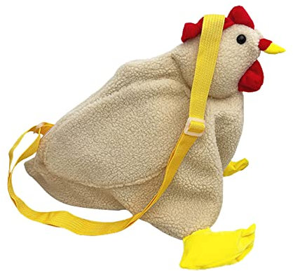 Handtaschen Damen,Frauen Kuriertasche Plüsch Hühnertasche Huhn Plüsch Umhängetasche, Hähnchen Gockel Huhn Henne Schultertasche für Damen Rucksack Schultasche Handtasche Hühnergeldbörse (WH2, One Size)