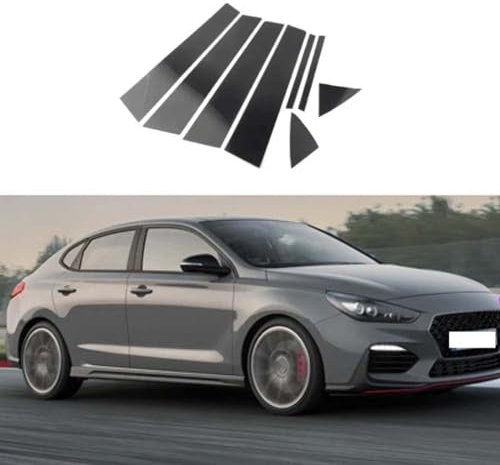 CJGYP Auto-Säulenpfosten-Aufkleber für Hyundai i30 N Liftback Fastback 2018-2023, Pfostenverkleidung, BC-Säulenaufkleber, Dekoration, Fenster-Styling