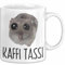 Sad Hamster Meme Lustige Tasse Hamsti Trauriger Hamster Büro Kaffee-Becher Kaffi Tassi (Weiß)