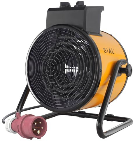 SIAL Industriel Radiateur électrique - 9000W Chauffage Soufflant - Pour Chantier, Atelier Ou Garage (Jaune)
