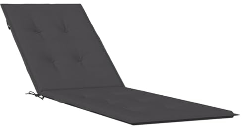vidaXL Liegenauflage, Auflage Polster Kissen für Liegestuhl Sonnenliege, Polsterauflage für Gartenmöbel Gartenliege, Melange Anthrazit (75+105) x 50 x 4cm Stoff
