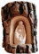 Kaltner Präsente Geschenkidee - Weihnachtskrippe Krippe aus Holz mit Jesus, Maria und Kind im Baumstamm