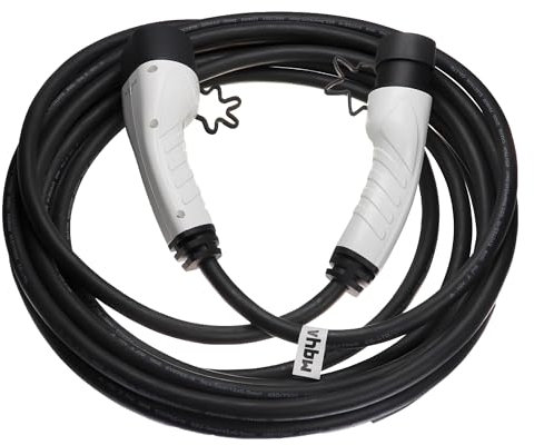 vhbw Ladekabel Typ 2 zu Typ 2 kompatibel mit Tesla Model Y Elektroauto, 3-phasig, 16 A, 11 kW, 10 m