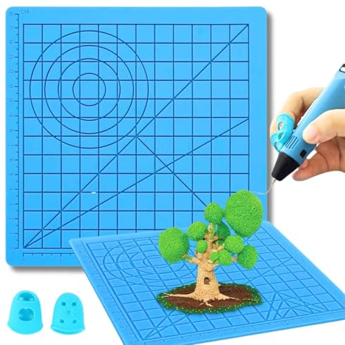 3D Stifte Unterlage Silikon matte, 3D Stifte Zubehörteil, 3D Drucker Stift Mat Reißbrett mit Multi-förmigen Grundlegende Vorlage Kunst Liefert Werkzeug 3D Stift Zubehör Geschenk für Kinder Erwachsene