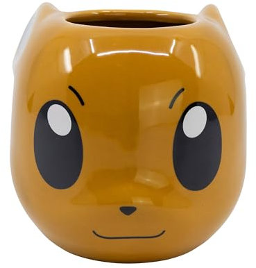 Elbenwald tasse en design 3D pour les fans de Pokémon - design Évoli - 9 x 9 x 13 cm - 400 ml - céramique - marron