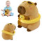 DHINCHANSAIB Kawaii Capibara - Peluche Suave con Mochila en Forma de Tortuga, Regalo para niños y niñas, Peluche y cojín para Juguetes, agradables (Style 3)