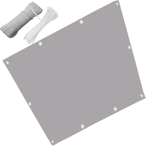 Sonnenschutz Balkon 2 x 5 m Sonnensegel für Gartenpavillon Polyester Wasserabweisend inkl Befestigungsseile für Terrasse, Outdoor-Aktivitäten, Hellgrau