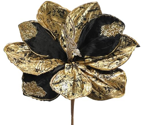 Arborus 3 STK Künstliche Weihnachtsblumen Amaryllis Schwarz 54 cm Kunstblumen Weihnachten Tannenbaum Christbaum Türkanz Schmuck Weihnachtsdeko Vase Tisch Fensterbank Zimmer Moderne Rustikale Deko