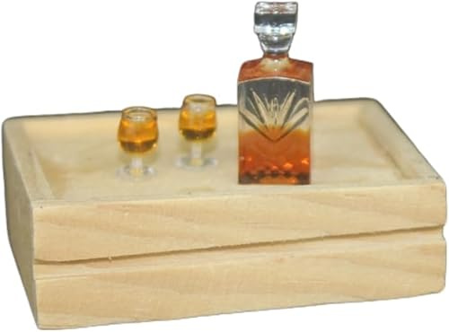 A Set of Exquisite Mini Whiskey Wine Bottle Bar Model,1:12 Scale Dollhouse Miniature Accessories, Verisimilitude Mini Whiskey Wine Decoration Convenient and Nice, Dollhouse Decor (No Tray)