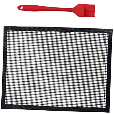 CIMAXIC Antihaft-hitzebeständige Grillmatte Aus Mesh Für BBQ Mit Bürste Wiederverwendbar Bis Geeignet Für Grilltypen