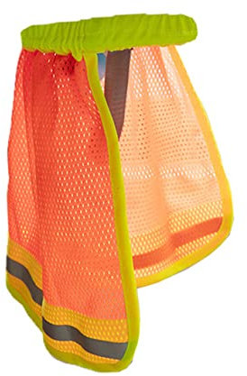 POPETPOP reflektierender Hutbezug im Freien mit Kopfschutz Schatten BAU von Schutzhelmen Rand Sonnenschutz-Schutzhelm BAU Hut Abdeckung Bauhut Sonnenschutz Netzstoff Orange