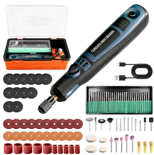 Elektrischer Gravierstift mit 96 Bits, Bis Zu 15.000 U/min Einstellbar, Kabellos USB Wiederaufladbare Gravurstift, DIY-Rotationsgravierer, Graviermaschine für Glas Metall Keramik Schmuck Holz