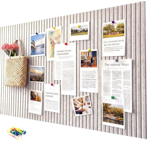 Große faltbare Filz-Pinnwand selbstklebend, 60x40 cm, 0,9 cm Dicke, Vielseitig als Vision Board, Memo Board & Fotowand nutzbar, Wandschutz & Wanddeko für Küche, Kinderzimmer & Büro, Helles Camel