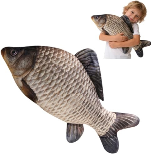 Simulation Fisch Plüschtier, Fischförmiges Plüschkissen, übergroßes Kissen gefülltes dekoratives Kissen, kreatives Geschenk, Heimdekoration (Kruzischer Karpfen, 30 cm)