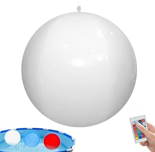 Générique Ballon de Piscine de Plage Lumineux – Ballon Gonflable télécommandé de 60 cm, Jouet de Plage Lumineux à LED pour Parc Aquatique, Piscine, réunion de, fête, Camping, Patio