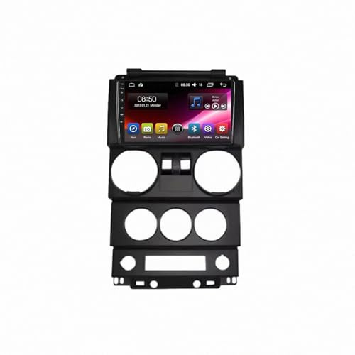 Autoradio Android per Jeep Wrangler 2008-2010 Autoradio Portatile Touchscreen con Navigazione Ota, Gps, Mirror Link, Controllo Vocale, Bluetooth, Aux, 8 Nucleo 4G+64G