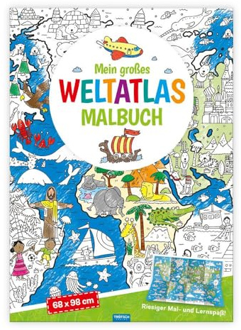 Trötsch Malbuch Mein großes Weltatlas Malbuch: Malbuch Ausmalbuch