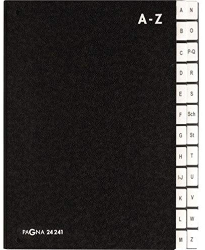 PAGNA Pultordner 24241-04 DIN A4 A-Z 24Fächer Hartpappe schwarz