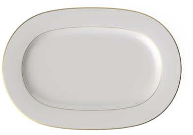 Villeroy & Boch Signature Anmut Gold Servierplatte oval, 41 x 28 cm, Weiß/Gold