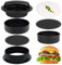 3 in 1 Stuffed Burger Press Patty Maker Rings Molds Kit, Non Stick Stuffer Hamburger Press Patty Maker - with 100 Pcs Wax Hamburger Patty Paper, Sausage Patty Press for Slider/Pattie/Grilling HAHAYOO