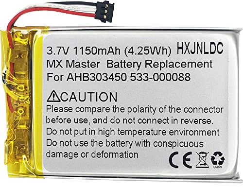 DC 3.7v 1150mah 503450 Batterie au Lithium polymère Rechargeable pour Souris de Jeu sans Fil Logitech MX Master (AHB303450 533-000088)