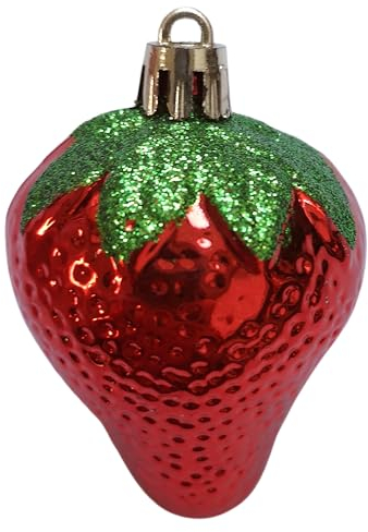 Erdbeere Strawberry rot Plastik Weihnachtsbaumkugel Christbaumschmuck Weihnachten 3