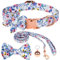 AUAUY Hundehalsband mit Fliege, Komfortable Seide Hundehalsband mit Abnehmbaren Fliege, Langlebige Bequeme Baumwolle Halsband mit Metall-Klickverschluss Schöner Fliege und Glöckchen für Hunde(Blau M)