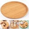 BUENTYA Bandeja de Madera de bambú Natural, Plato Redondo Grande de 30 cm Bandeja Redonda de bambú Bandeja de Madera para Servir Desayuno Cena Bandejas de Comida para Posavasos, té, café, Pastel