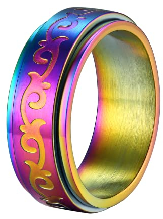 Supcare Edelstahl Ringe Herren Drehring Rattan Keltischer Knoten Ring Verlobungsring Bunt Fingerring Anxietyring Bandring Stressring Spinnerring Modeschmuck für Party Dating
