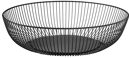 AMBITION Obstkorb schwarz metall Ø28 cm Obstschale schwarz modern Obstaufbewahrungskorb Vintage Decor