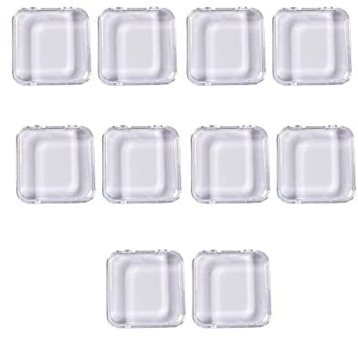 Amagogo 10x Press on Nail Storage Boxes False Nail Packaging Box 3x3inch Small Transparent Square Mini Compact Nail Art Display Holder for Home, White