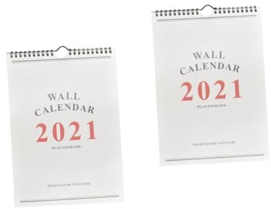 Ciieeo 2 Stück 2021 Wandkalender 2021 Wandkalender 2020-2021 Täglicher Wandkalender Trockenlöschkalender Für Die Wand Tagesordnungskalender 2021 Büro Schreibtischkalender Notizbuch