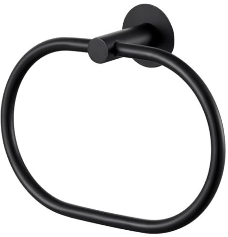Brushed Stainless Steel Self Adhesive Towel Ring, 22cm x 13cm, for Bathroom & Kitchen