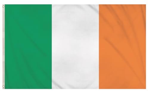 3ft x 5ft Ireland Flag - 91cm x 152cm St Patricks Day Flag, Football World Cup, Euros, 6 Nations, Rugby, Olympics, Cricket, Double Stitched Seams, Flags 5ft x 3ft with Eyelets