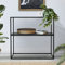 ML-Design Estante para Jardinera de Metal Negro 80 x 80 x 26 cm Soporte de Pie Cuadrado Macetero para Interior o Exterior Diseño Industrial Florero con 2 Lejas Construcción Robusta Estable para Flores
