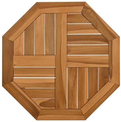 vidaXL Tischplatte, Holztischplatte Achteckig, Ersatztischplatte für Gartentisch Esstisch, Holzplatte Ersatzplatte, Massivholz Teak