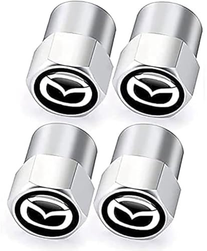 FNDYMNPG 4 Stück Auto Ventilkappen Abdeckung, für Mazda 2 Mazda 3 MS Mazda 6 CX5 Artzma 6 Autoreifen Ventilkappen Tyre Valve Caps Auto Ventilkappen Zubehör,B