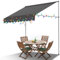 Ollewiellan Klemmmarkise 250cm Grau mit Handkurbel, 2 in 1 Balkonmarkise Markise ohne Bohren mit 5M Bunt Solar Lichterkette, UV-beständig & höhenverstellbar, Sonnenschutz wasserdicht