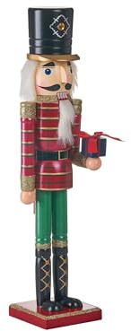 Nussknacker-Figur Kiefernholz handgefertigte Weihnachtsdeko rot Rodsjon