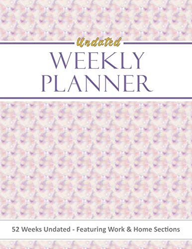 Undated Weekly Planner: Pastel Pink Clouds Work and Home 52 Week Productivity Organizer For Women
