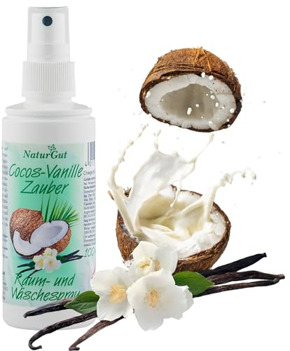 Natürliches Cocos Vanille Raumspray & Wäschespray – Exotischer Raumduft, Duftspray für Zuhause – 100ml