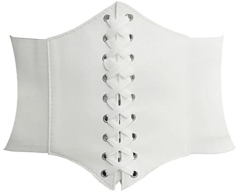 HANERDUN Damen elastischen Retro Gürtel Korsett mit Klettverschluss Taille Hüftgurt Vier Größen, Weiß, M
