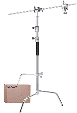 NEEWER C Stativ mit verschiebbaren Beinen, 4,9'-10,1'/149-309cm Verstellbares Edelstahl Stativ mit Griffarm & Griffkopf für Fotografie Schirme, Reflektoren, Softboxen und Monolichter