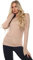 Ladies Womens Plain Long Sleeve Round Neck Top Basic T Shirt Layering Plus Sizes UK 8-26 (XL (UK 16-18), Beige)