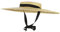 Jelord Women Vintage Boater Straw Hat Wide Brim Flat Top Floppy Derby Straw Hat Beach Sun Hats with Chin Strap Brim:12cm Beige, Beige, M