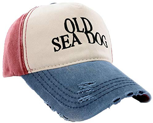 MFAZ Morefaz Ltd Kapitänsmütze Mütze Army Baseballmütze Damen Herren Nave Red Cap Captain,Pirate (Old See Dog)
